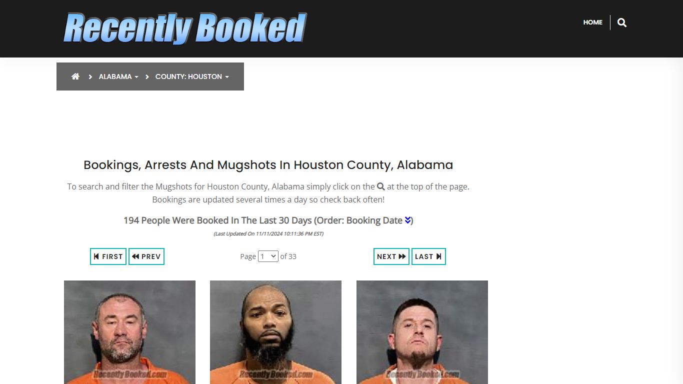 Bookings, Arrests and Mugshots in Houston County, Alabama - Recently Booked