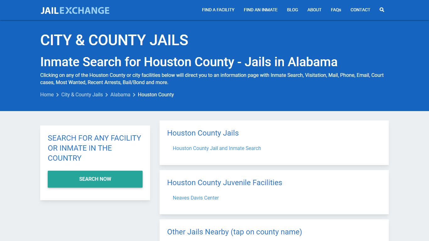 Inmate Search for Houston County | Jails in Alabama - Jail Exchange